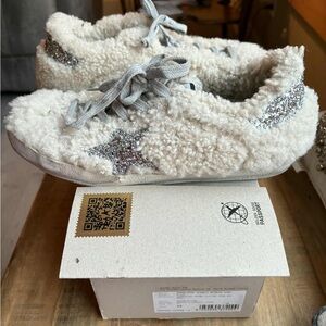 Golden Goose Shearling panel Glitter sneakers